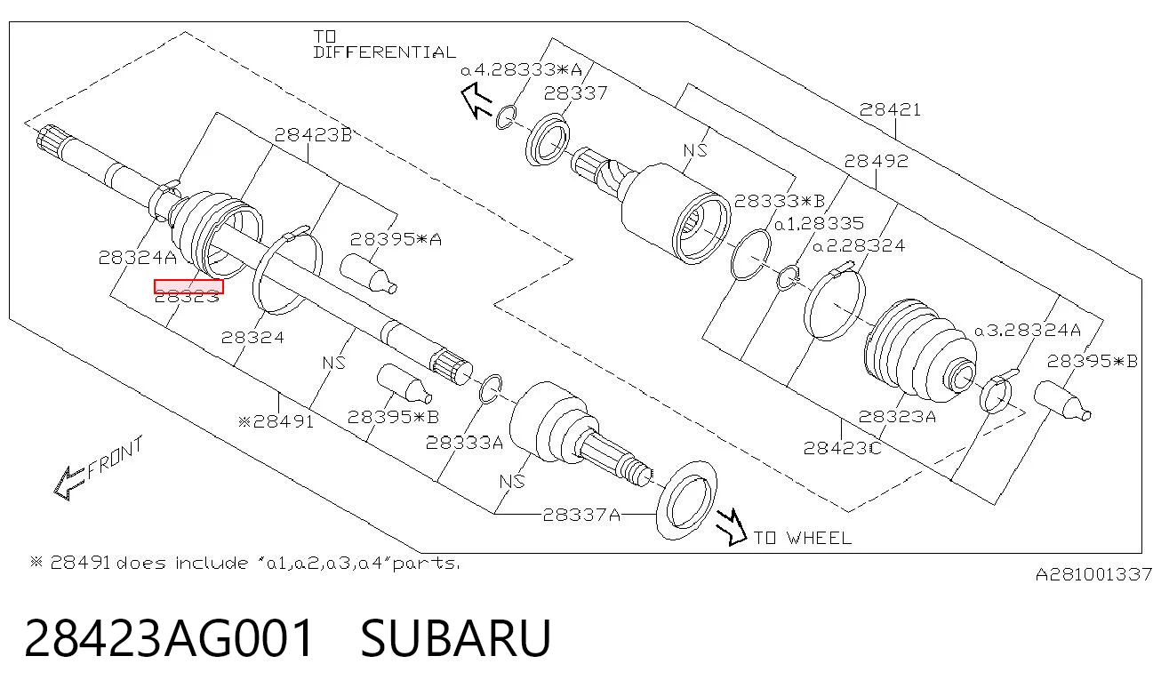 Kupić Osłona przegubu homokinetycznego półosi przedniej zewnętrzna Subaru Legacy IV B13 w dobrej cenie