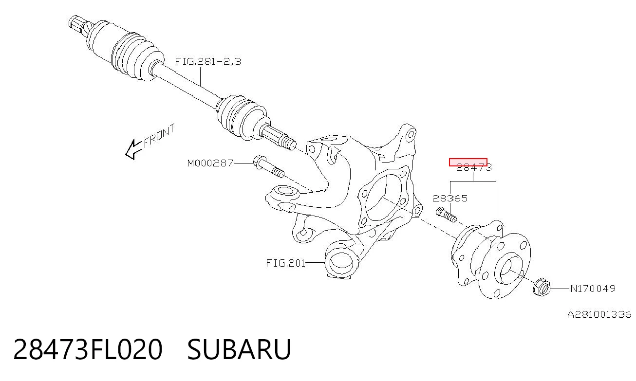 28473FL020 Subaru Piasta tylna