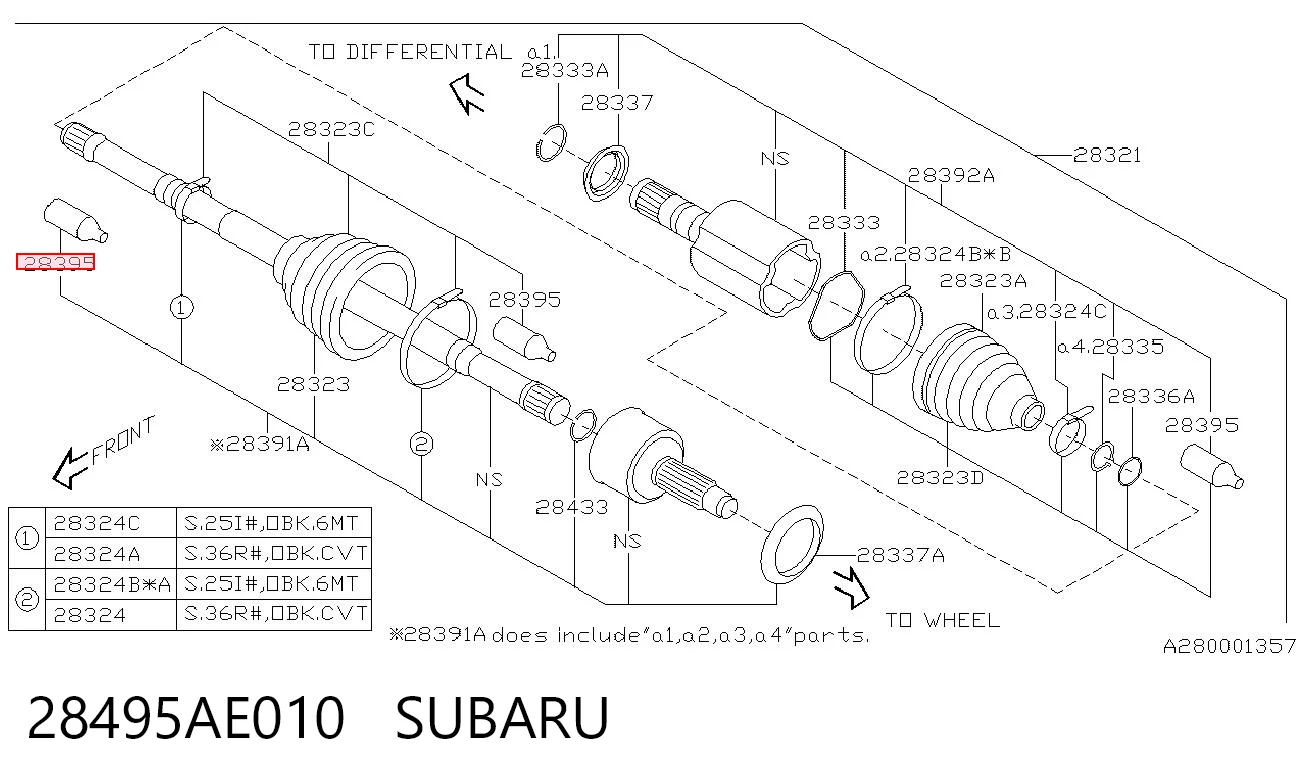 28495AE010 Subaru Smar do łożysk i przegubów homokinetycznych