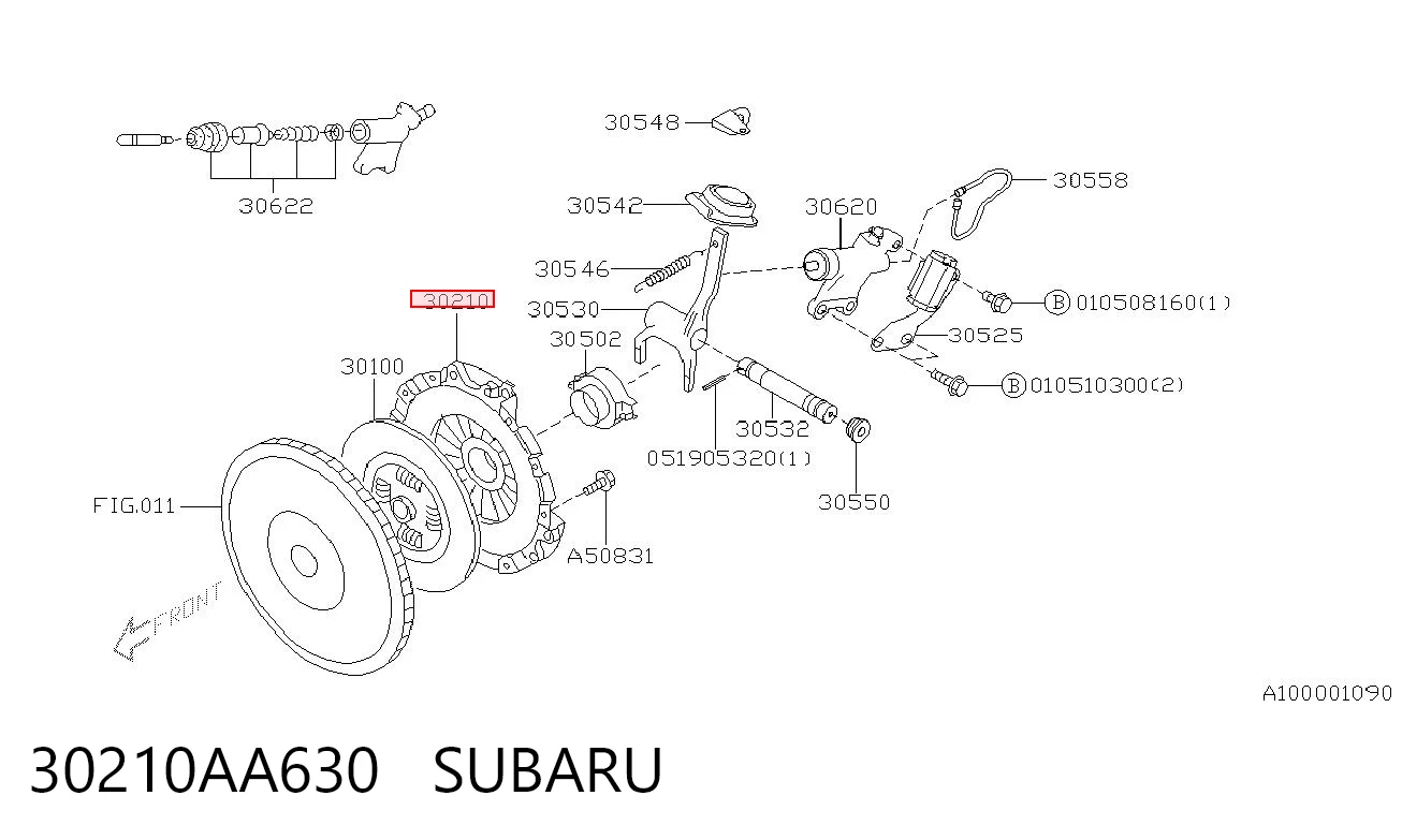 Docisk sprzęgła do Subaru Forester S10, SF