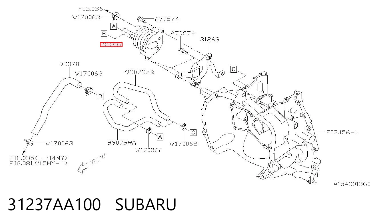 31237AA100 Subaru Chłodnica automatycznej/mechanicznej skrzyni biegów