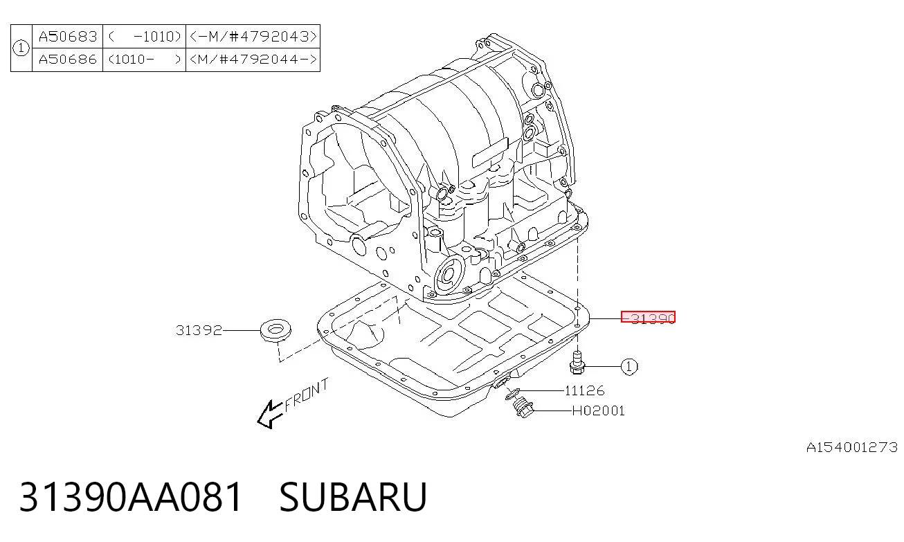 31390AA081 Subaru Miska automatycznej skrzyni biegów