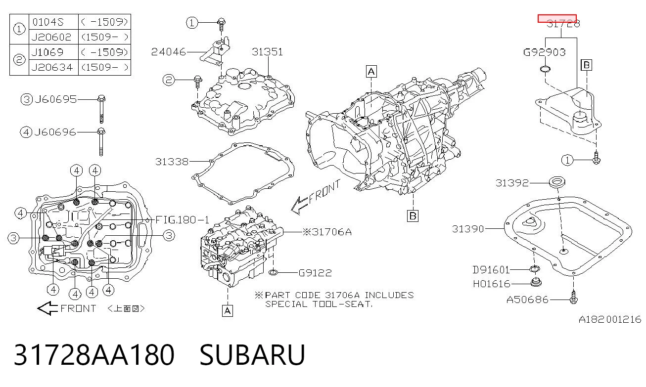 31728AA180 Subaru Filtr automatycznej skrzyni biegów