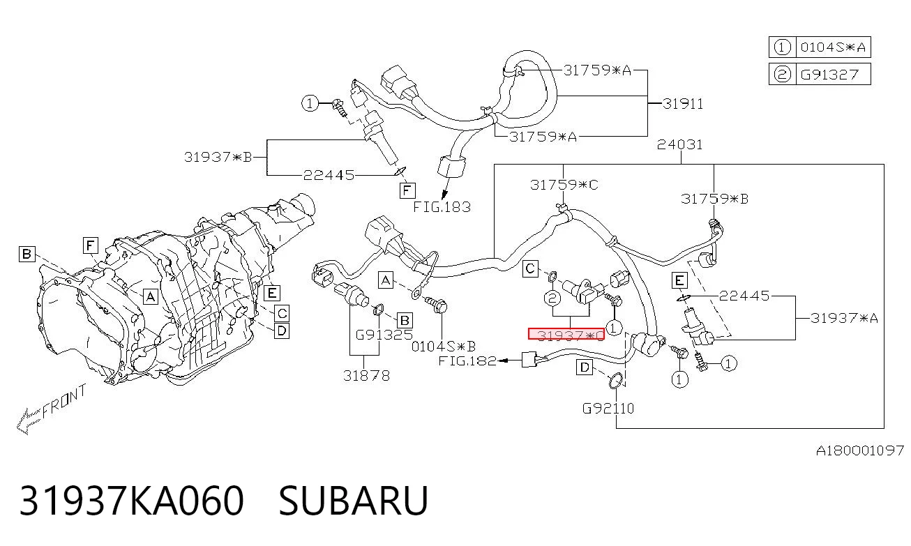 31937KA060 Subaru Czujnik prędkości