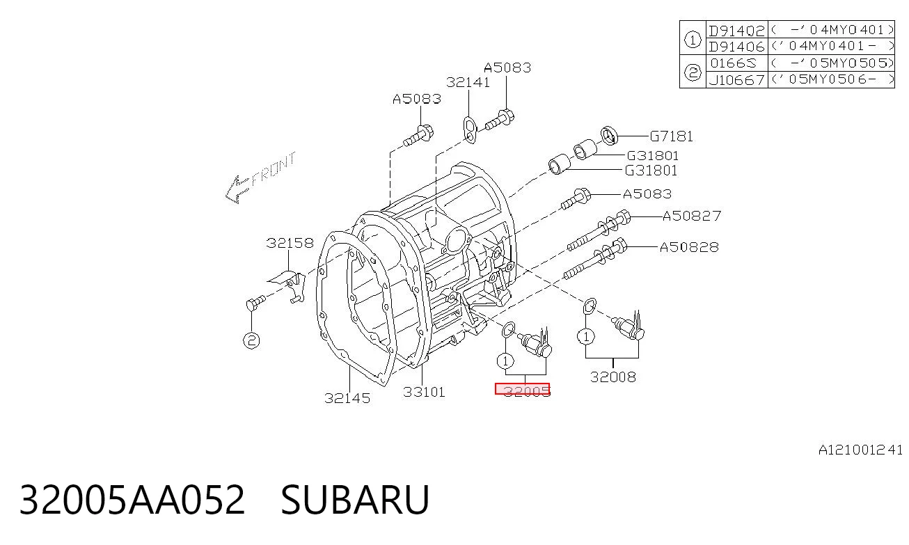 32005AA052 Subaru Czujnik włączania światła cofania