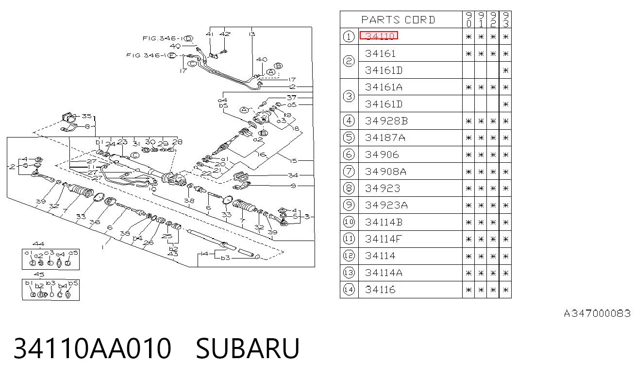 34110AA010 Subaru Listwa kierownicza (maglownica)