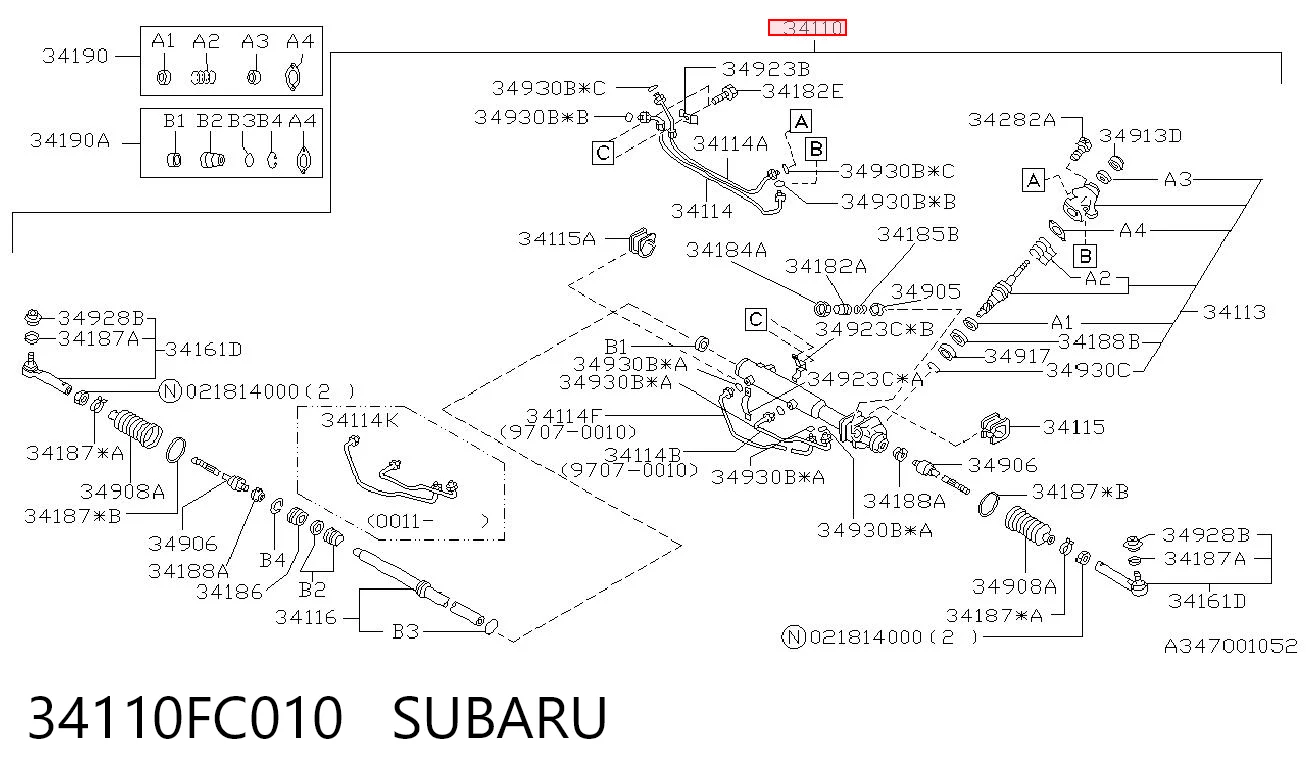 Listwa kierownicza (maglownica) do Subaru Forester I S10, SF