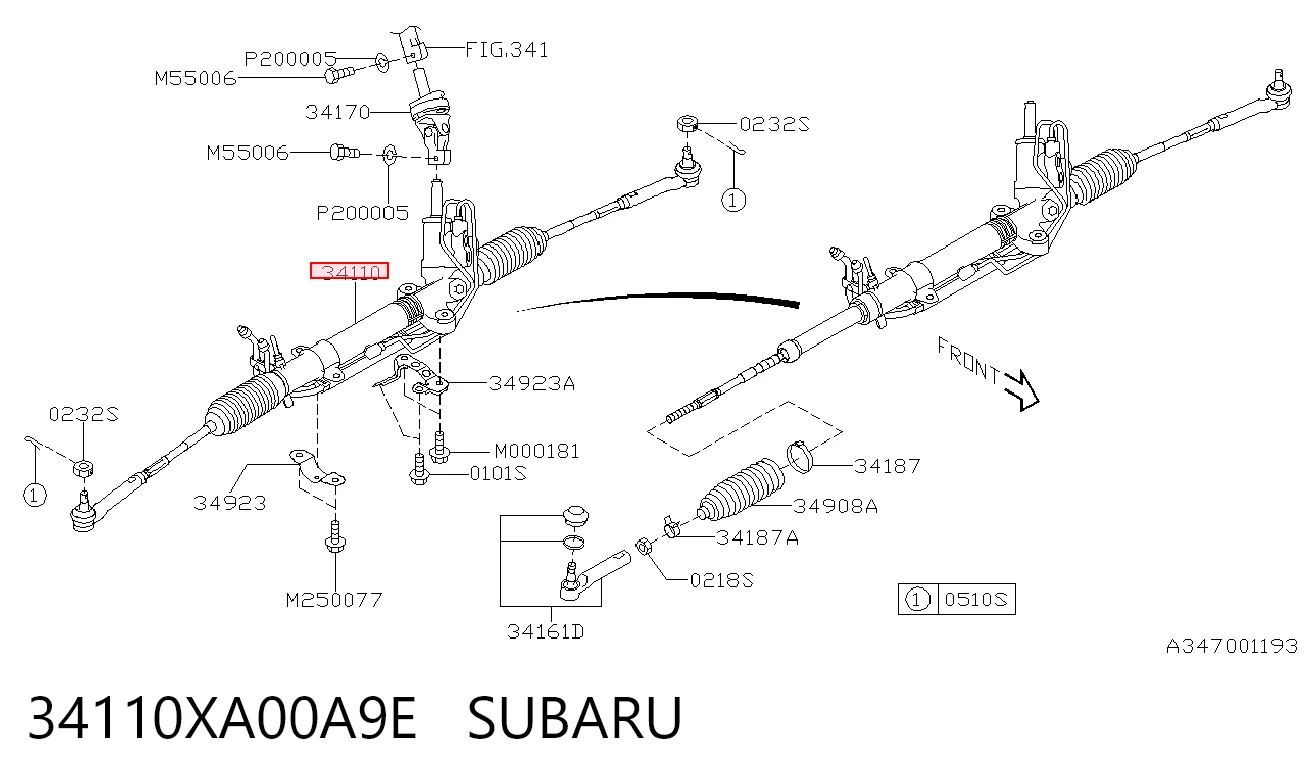 Listwa kierownicza (maglownica) do Subaru Tribeca B9 