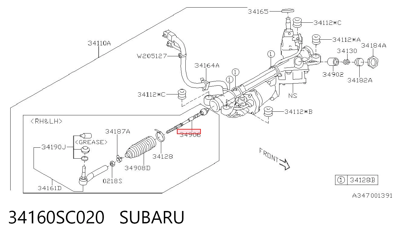 34160SC020 Subaru Drążek kierowniczy