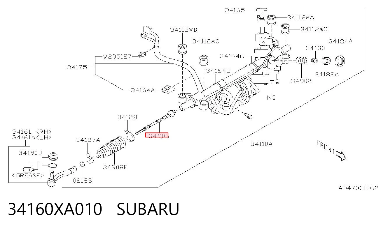 34160XA010 Subaru Drążek kierowniczy