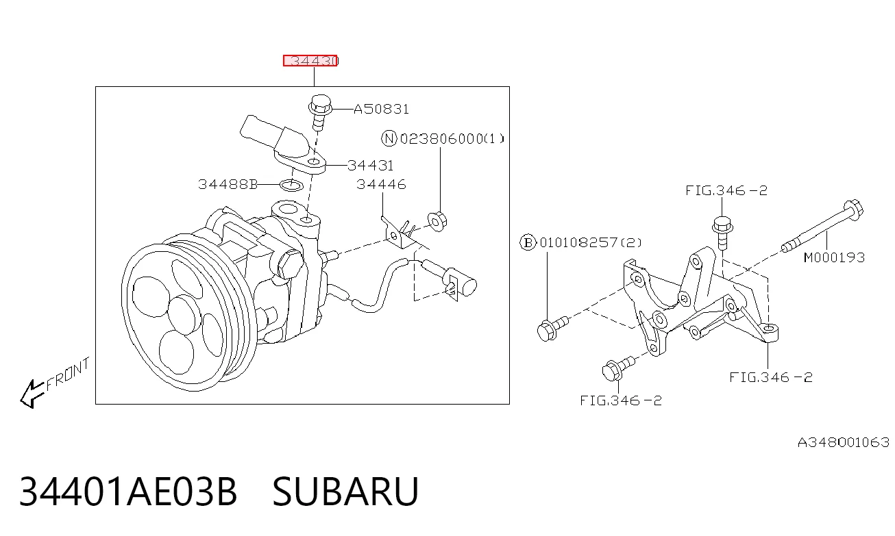 34401AE03B Subaru Pompa wspomagania hydraulicznego kierownicy