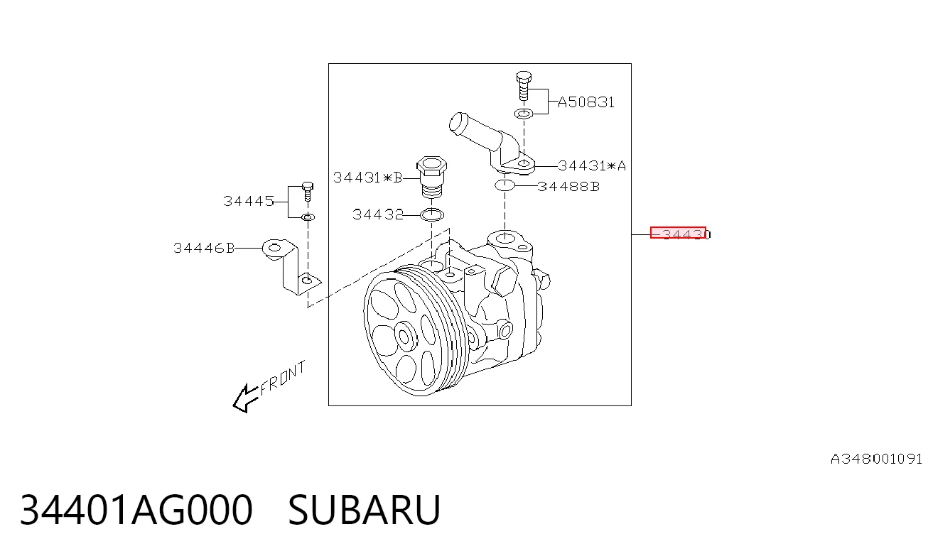 Do koszyka Pompa wspomagania hydraulicznego kierownicy Subaru Impreza II GD