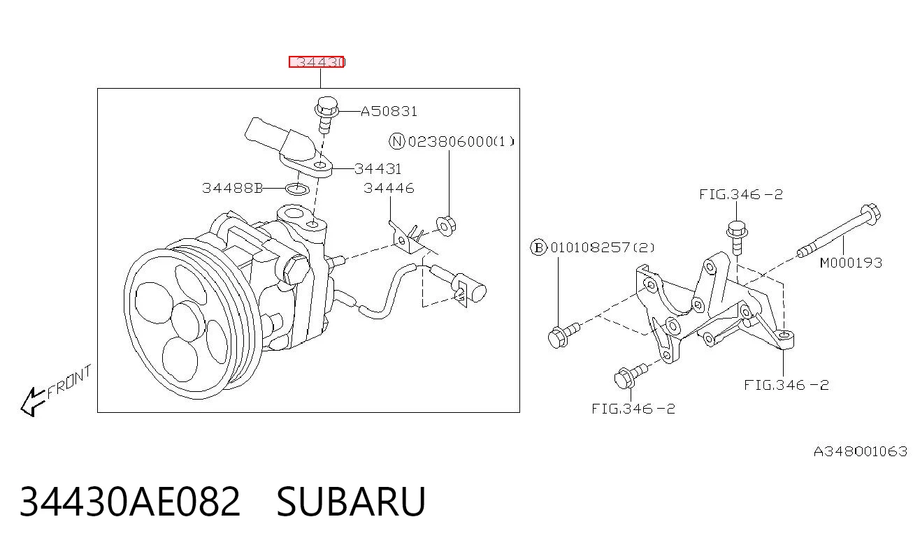 34430AE082 Subaru Pompa wspomagania hydraulicznego kierownicy
