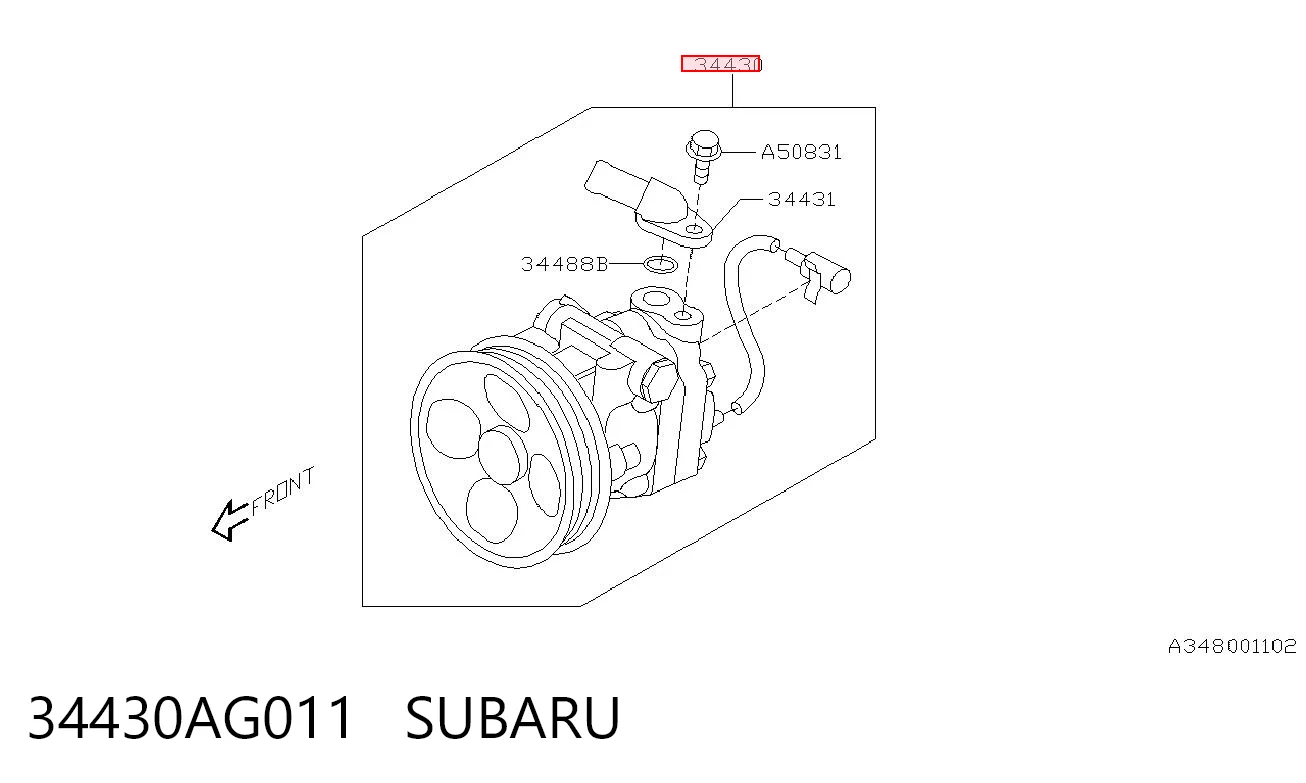 34430AG011 Subaru Pompa wspomagania hydraulicznego kierownicy