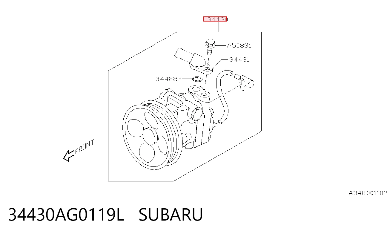 34430AG0119L Subaru Pompa wspomagania hydraulicznego kierownicy