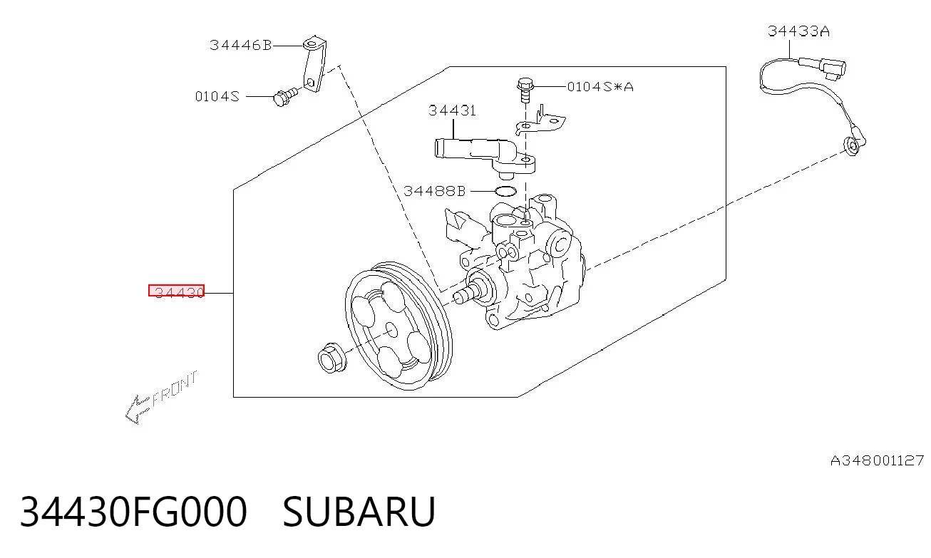 34430FG000 Subaru Pompa wspomagania hydraulicznego kierownicy