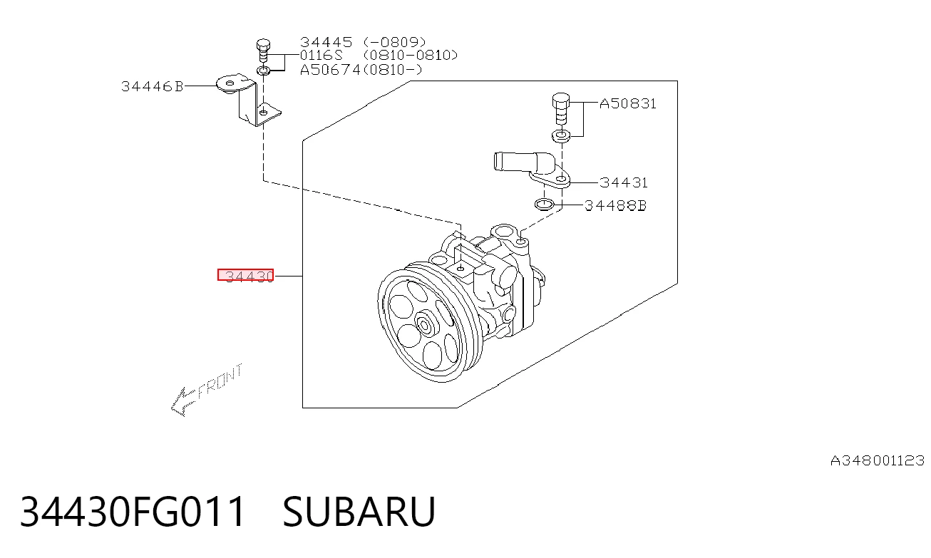 34430FG011 Subaru Pompa wspomagania hydraulicznego kierownicy