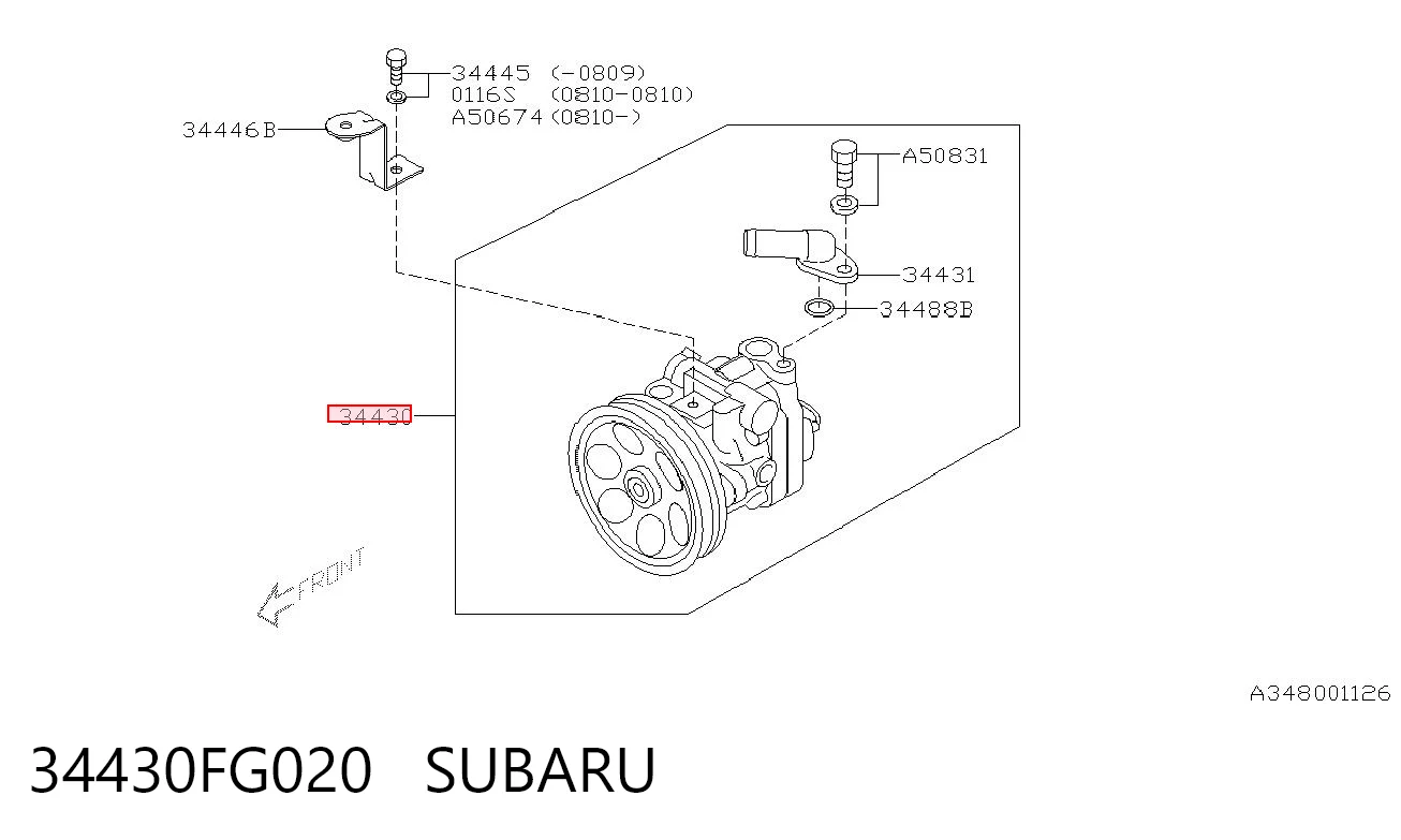 34430FG020 Subaru Pompa wspomagania hydraulicznego kierownicy