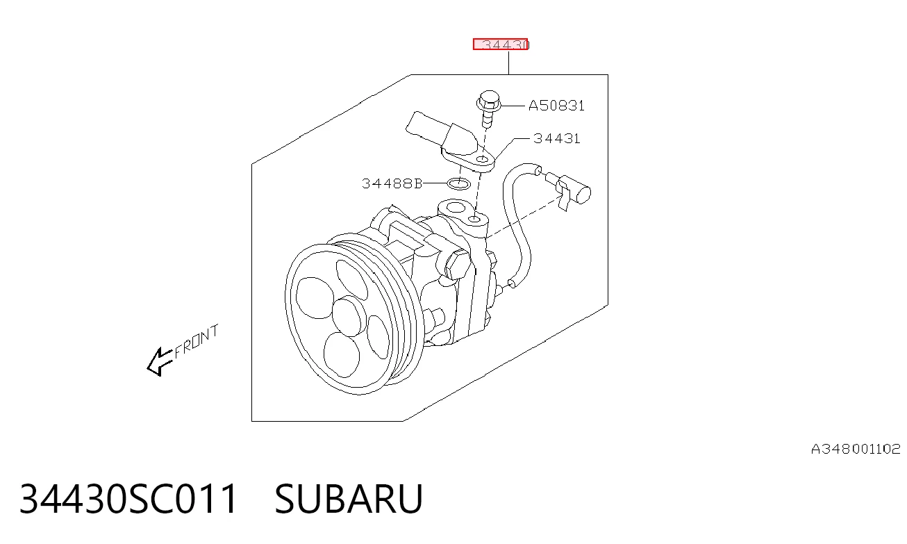 34430SC011 Subaru Pompa wspomagania hydraulicznego kierownicy