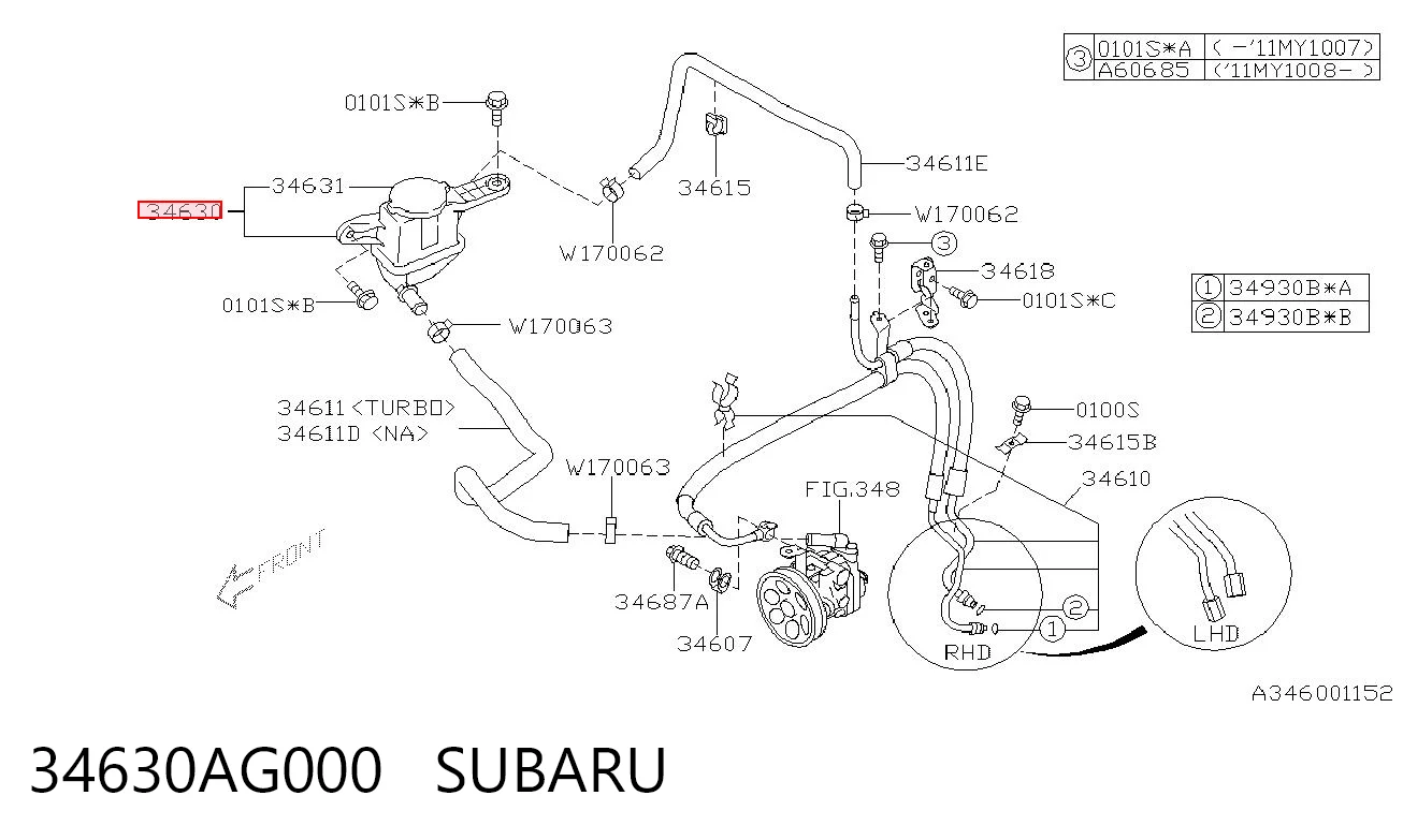 Zbiornik płynu wspomagania do Subaru Impreza III GH