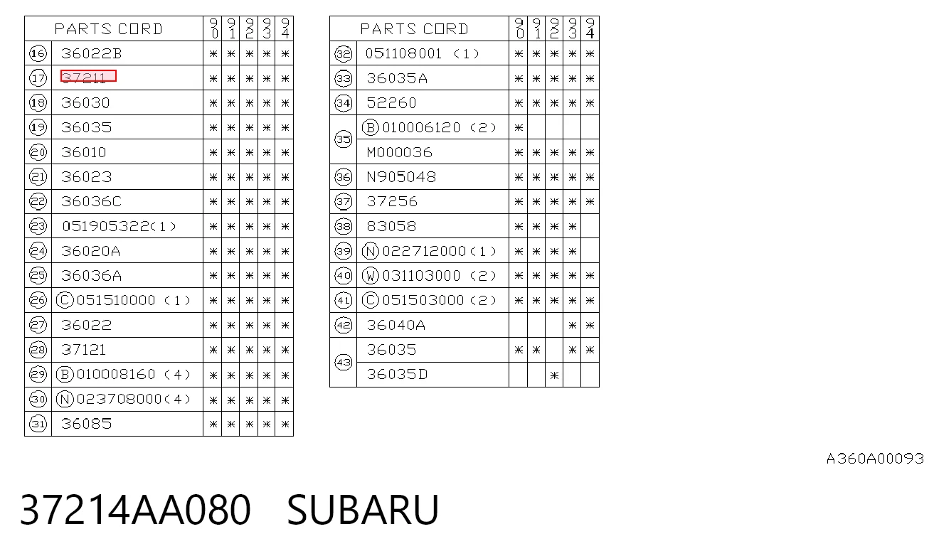 37214AA080 Subaru Linka sprzęgła