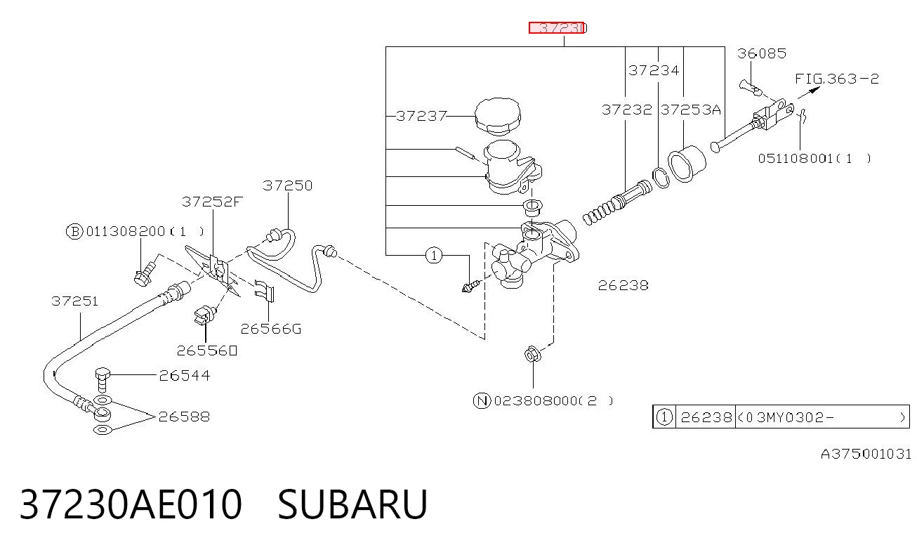 Cylinder sprzęgła główny Subaru Outback 2