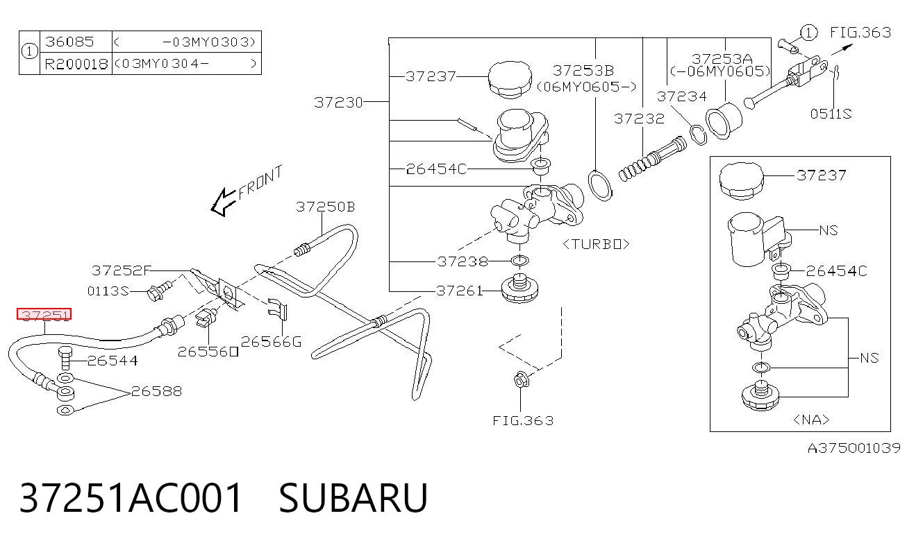 Przewód sprzęgła do Subaru Legacy IV B13