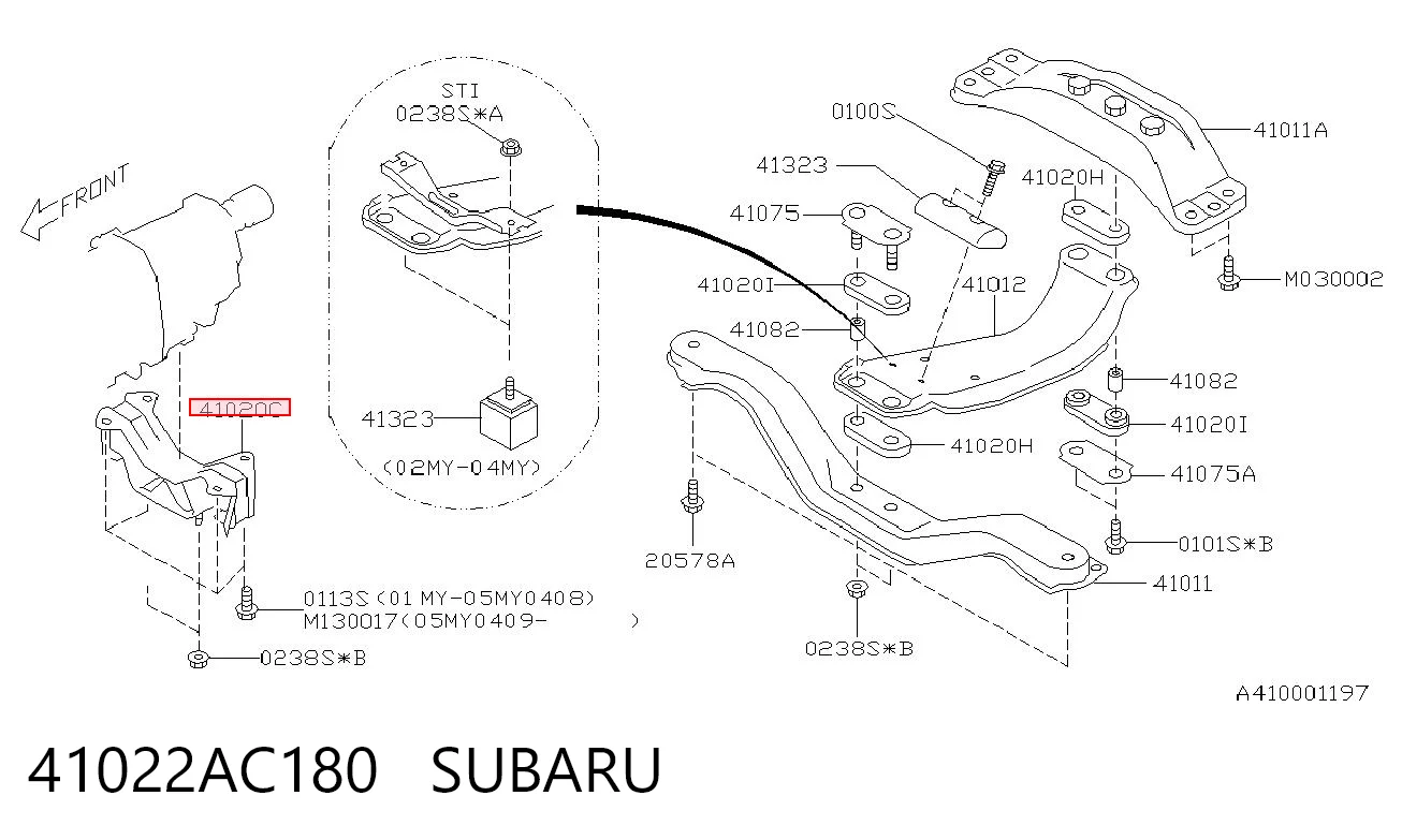 41022AC180 Subaru Poduszka (podpora) silnika tylna