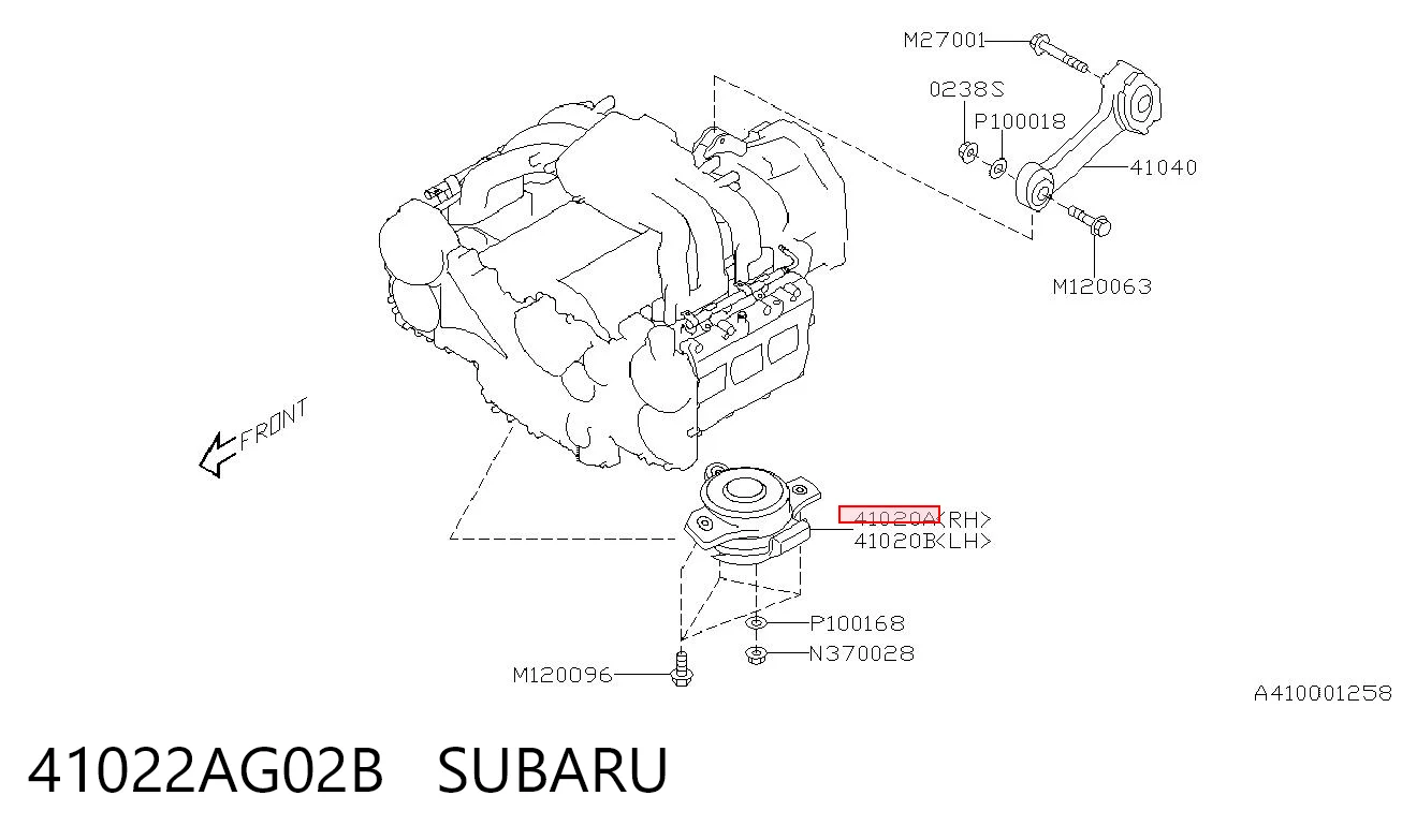 41022AG02B Subaru Poduszka (podpora) silnika prawa