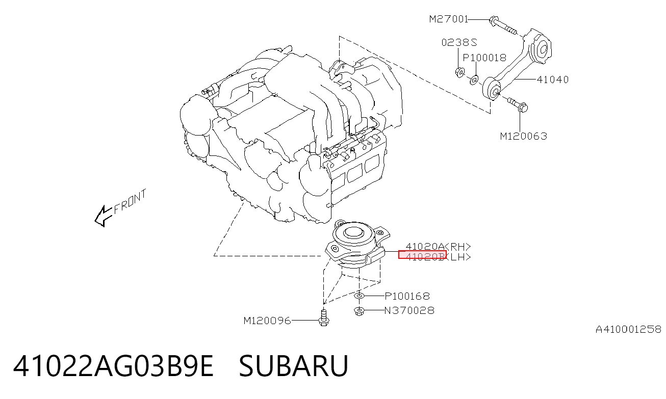 Poduszka (podpora) silnika lewa do Subaru Tribeca B9 