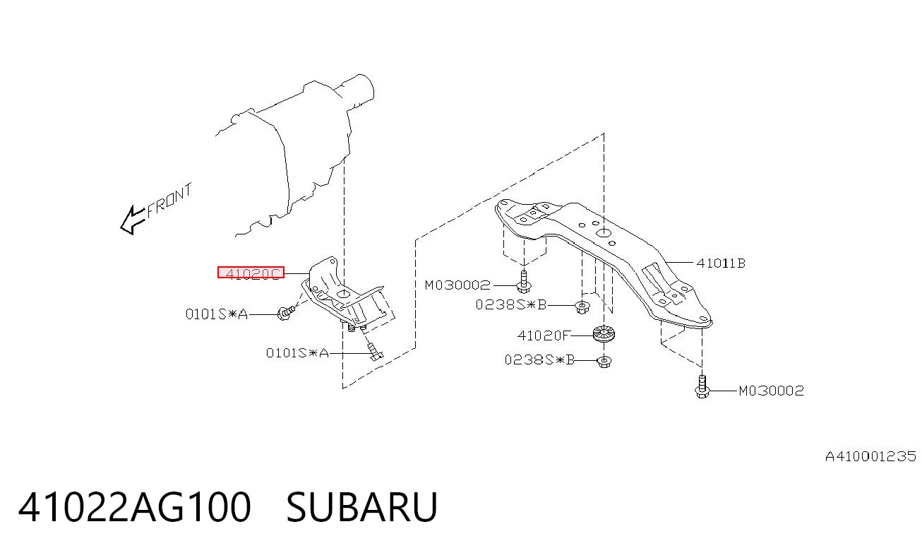 41022AG100 Subaru Poduszka (podpora skrzyni biegów)