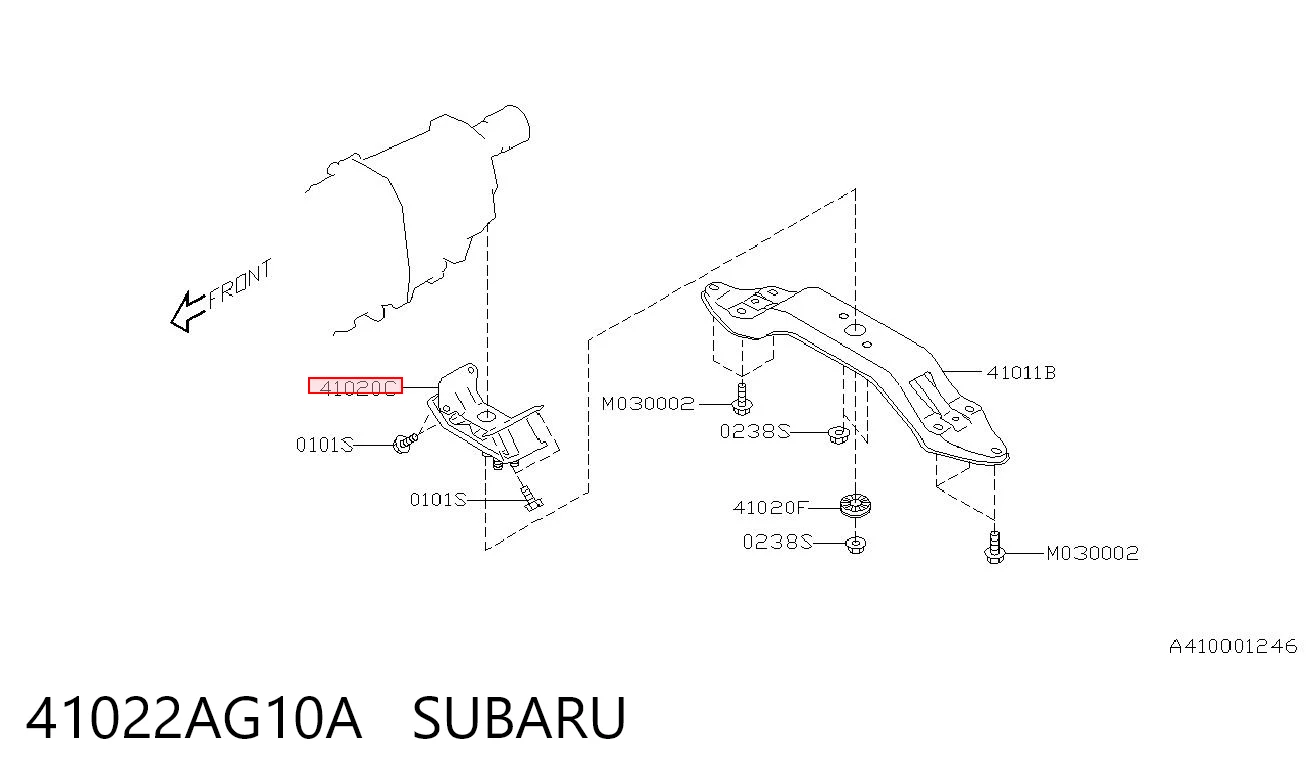 41022AG10A Subaru Poduszka (podpora skrzyni biegów)