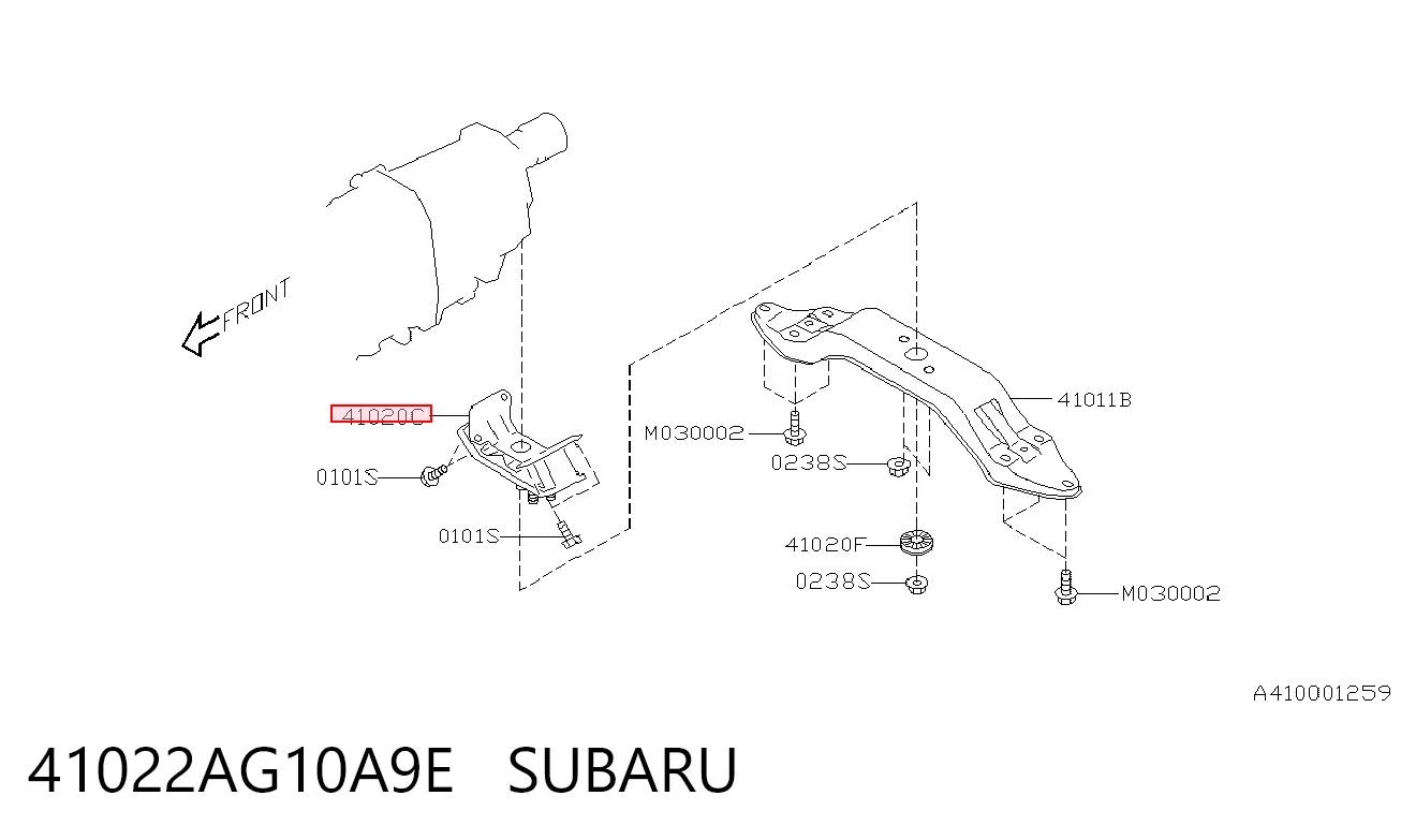 41022AG10A9E Subaru Poduszka (podpora skrzyni biegów)
