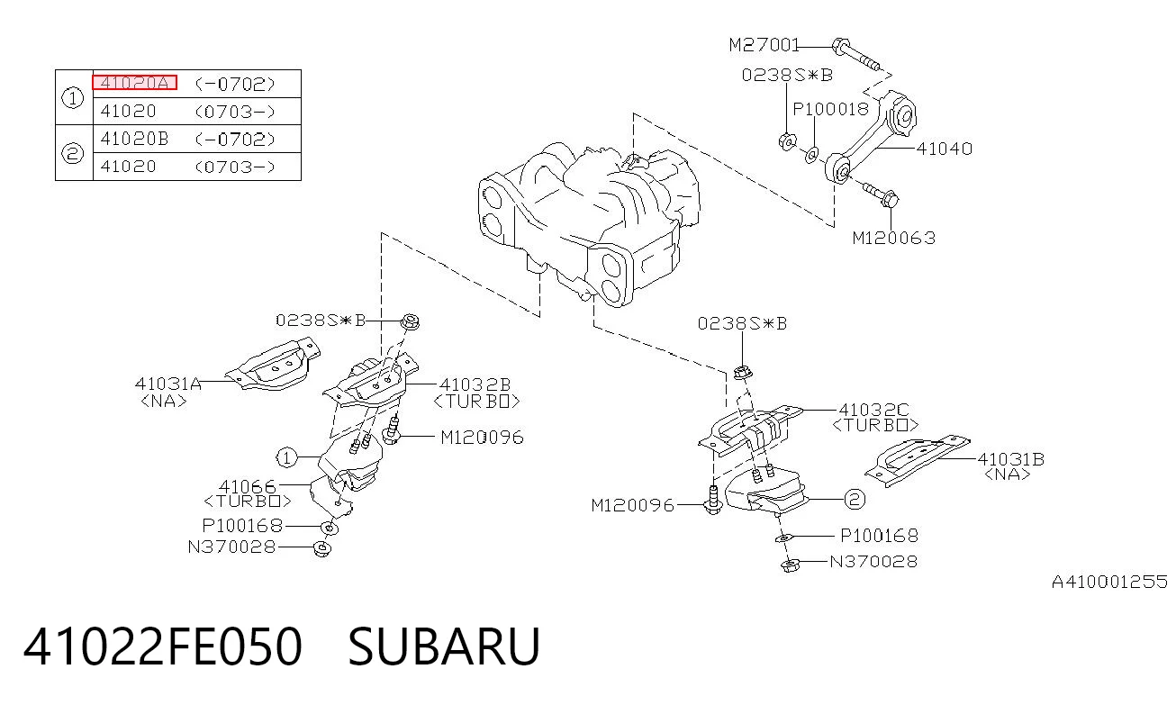 41022FE050 Subaru Poduszka (podpora) silnika lewa/prawa