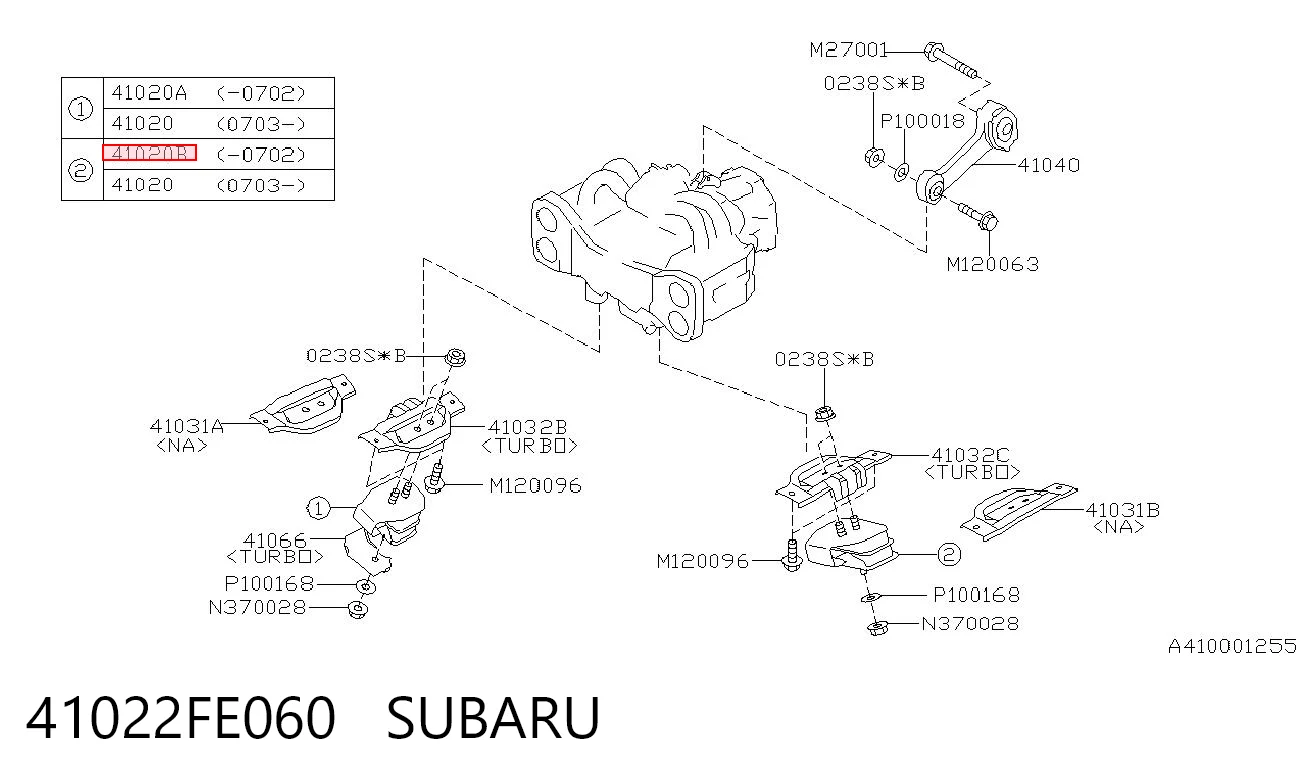41022FE060 Subaru Poduszka (podpora) silnika lewa/prawa