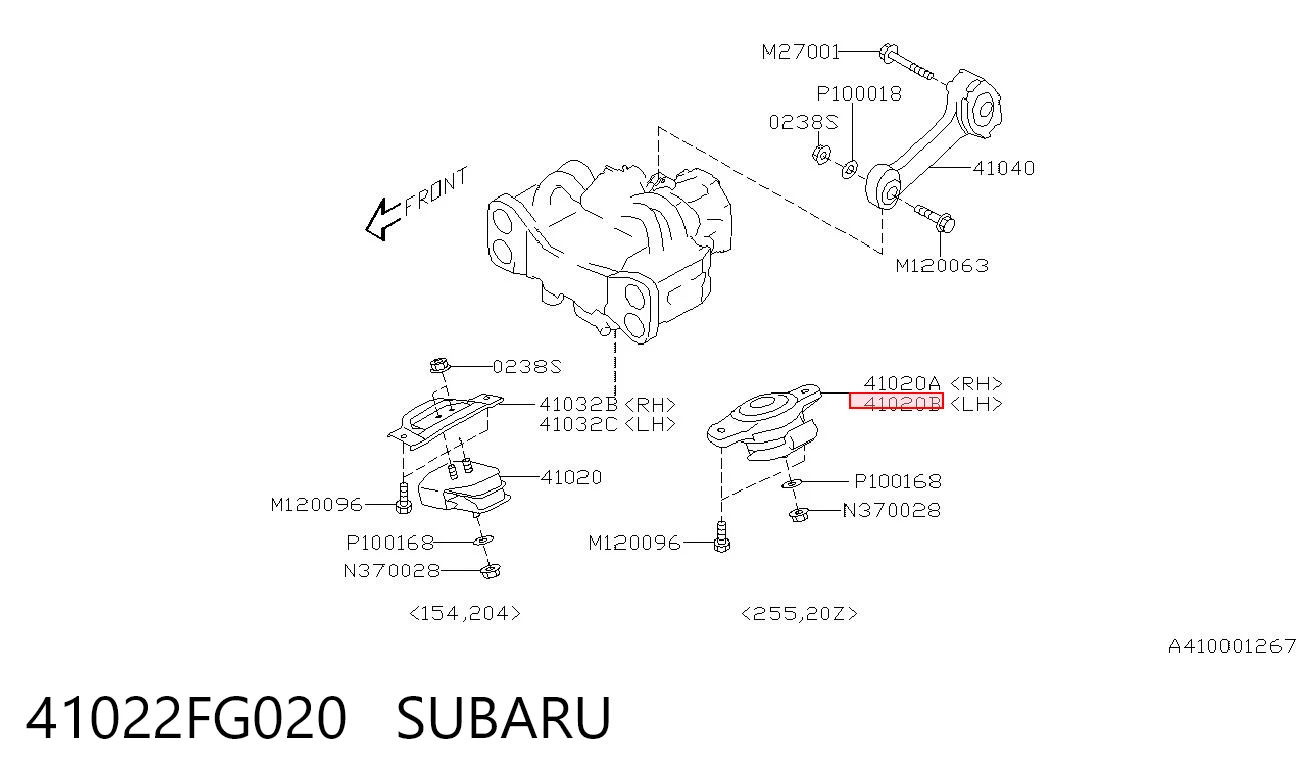 Do koszyka Poduszka (podpora) silnika lewa Subaru Impreza III GH