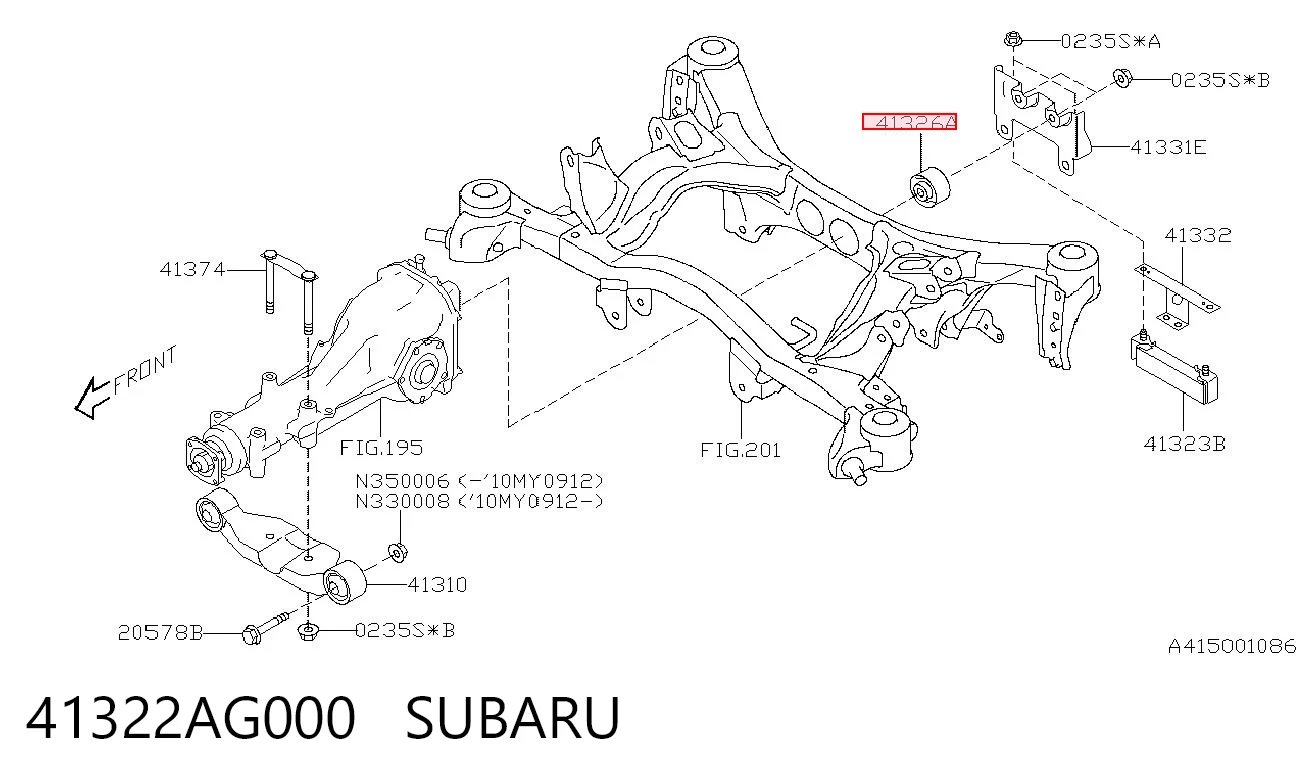 41322AG000 Subaru Silentblock tylnej belki