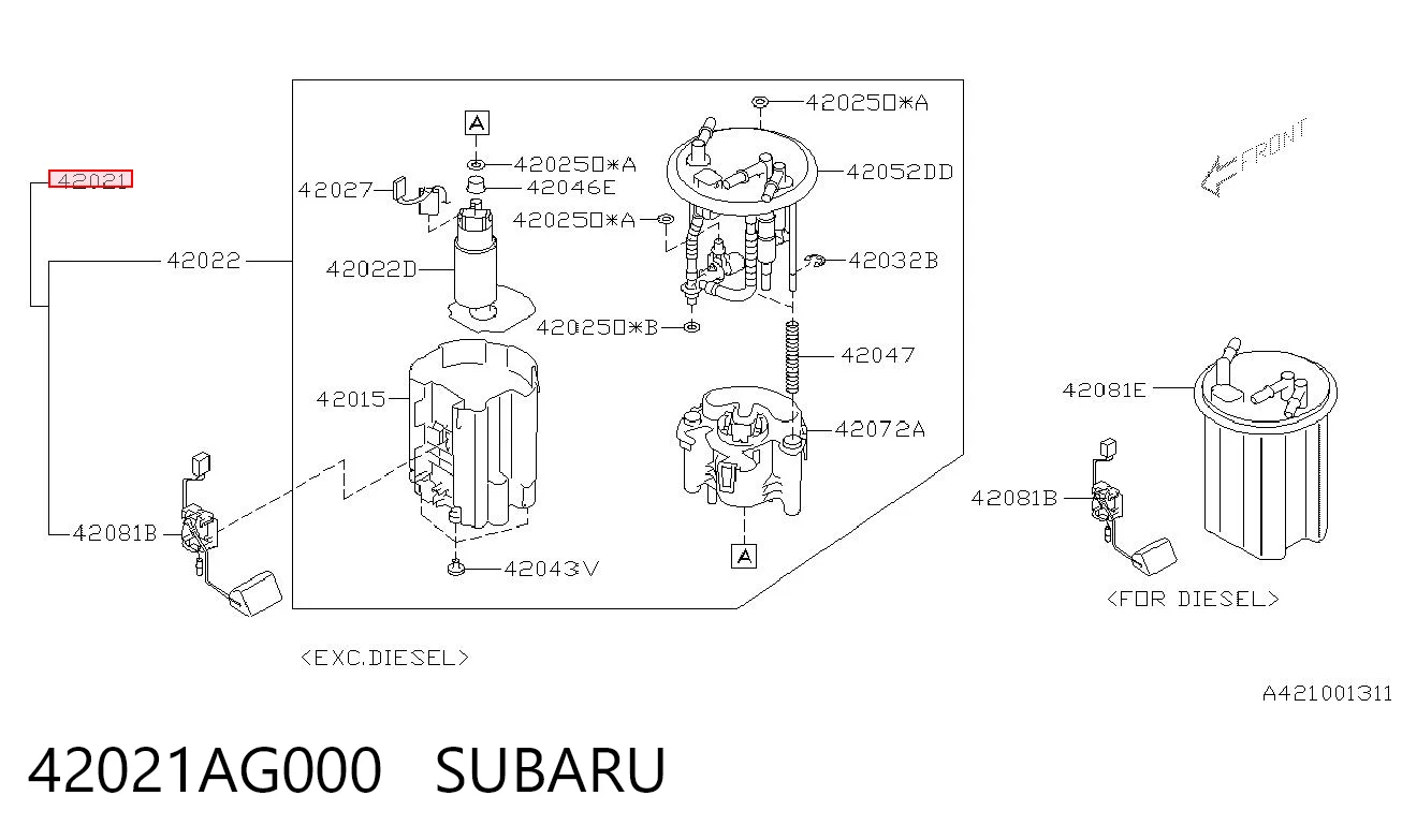 42021AG000 Subaru Pompa paliwa elektryczna zanurzeniowa