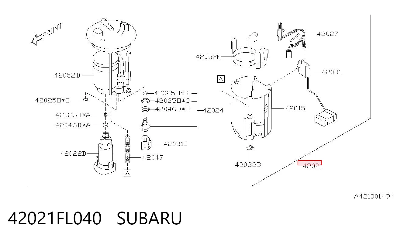 42021FL040 Subaru Moduł pompy paliwowej z czujnikiem poziomu paliwa