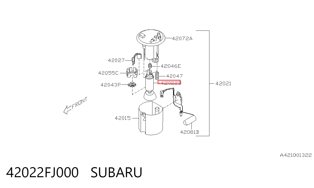 42022FJ000 Subaru Moduł pompy paliwowej z czujnikiem poziomu paliwa