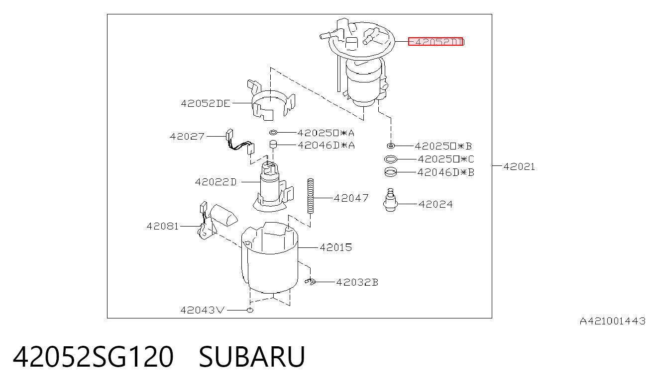 42052SG120 Subaru Filtr paliwa
