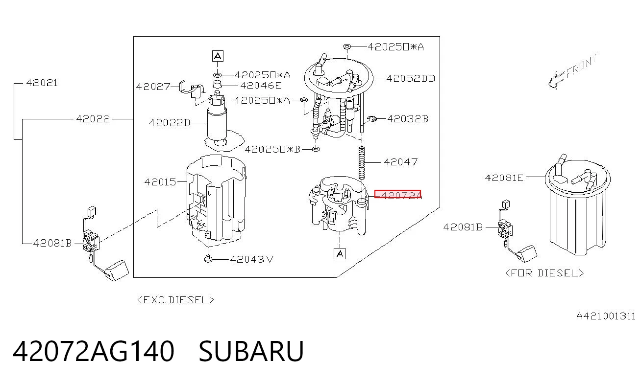 42072AG140 Subaru Filtr paliwa