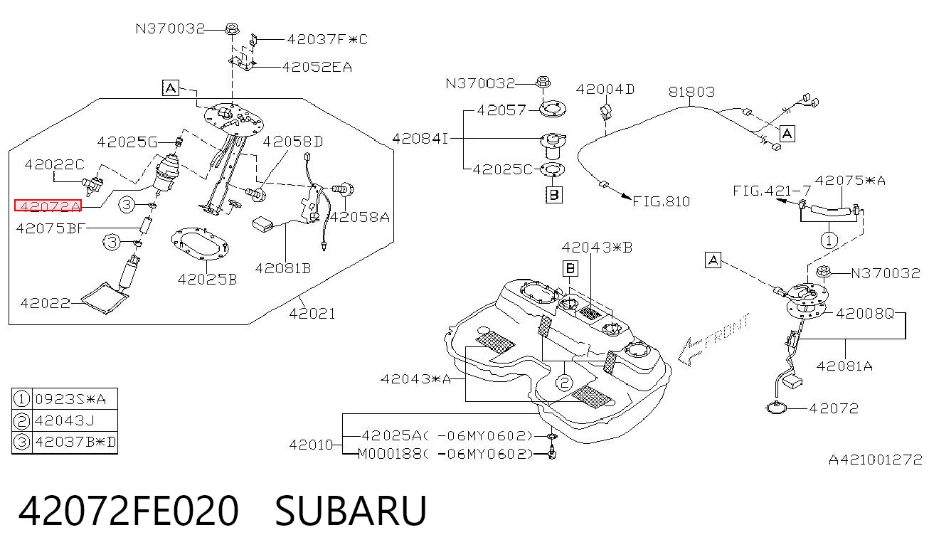 42072FE020 Subaru Filtr paliwa