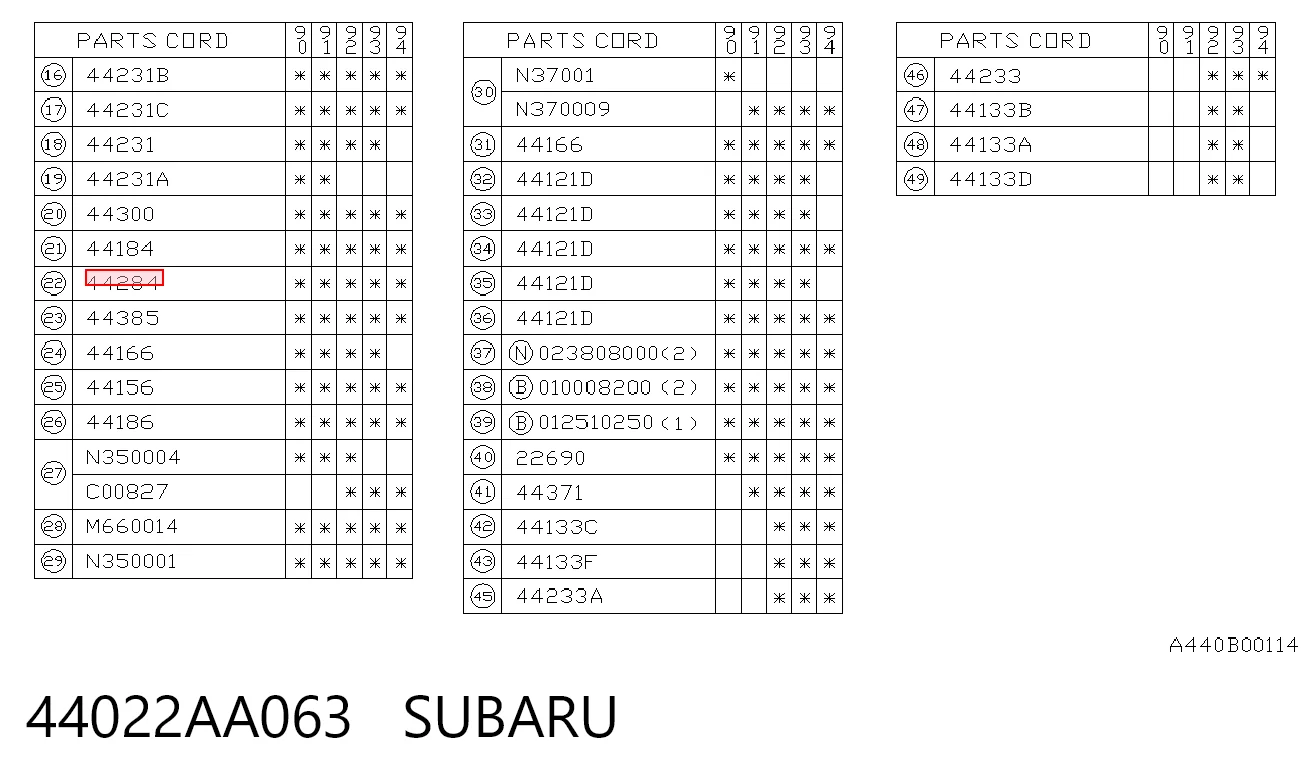 44022AA063 Subaru Uszczelka rury odbiornika tłumika