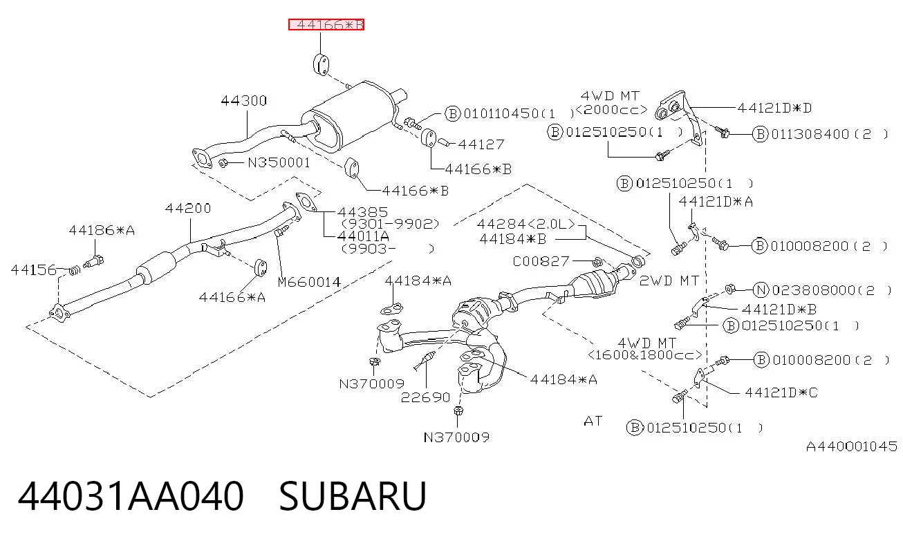 44031AA040 Subaru Poduszka mocowania tłumika