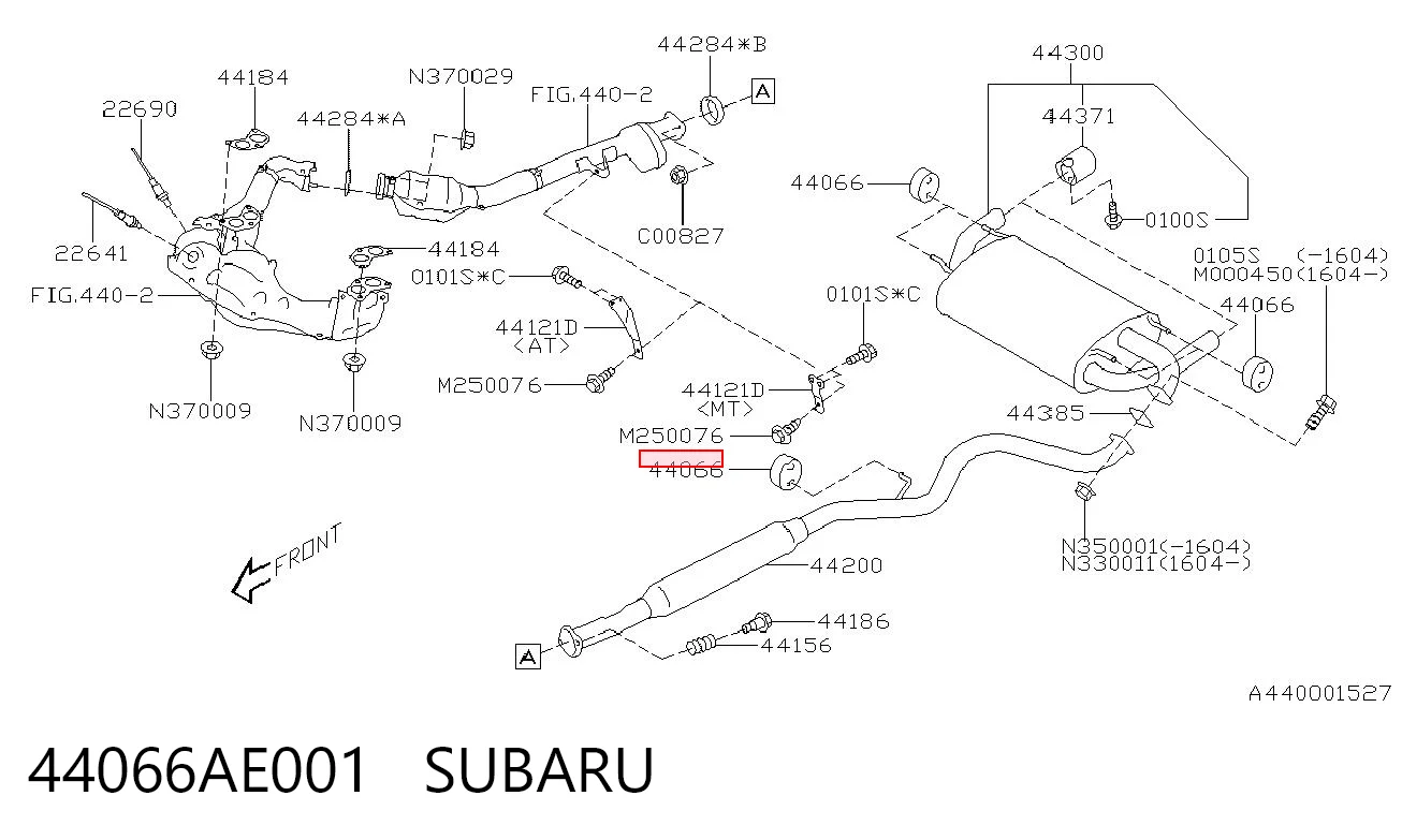 44066AE001 Subaru Poduszka mocowania tłumika