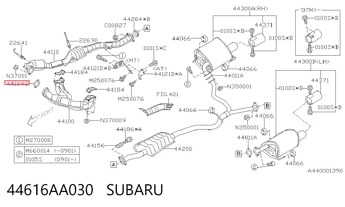 44616AA030 Subaru Uszczelka rury odbiornika tłumika