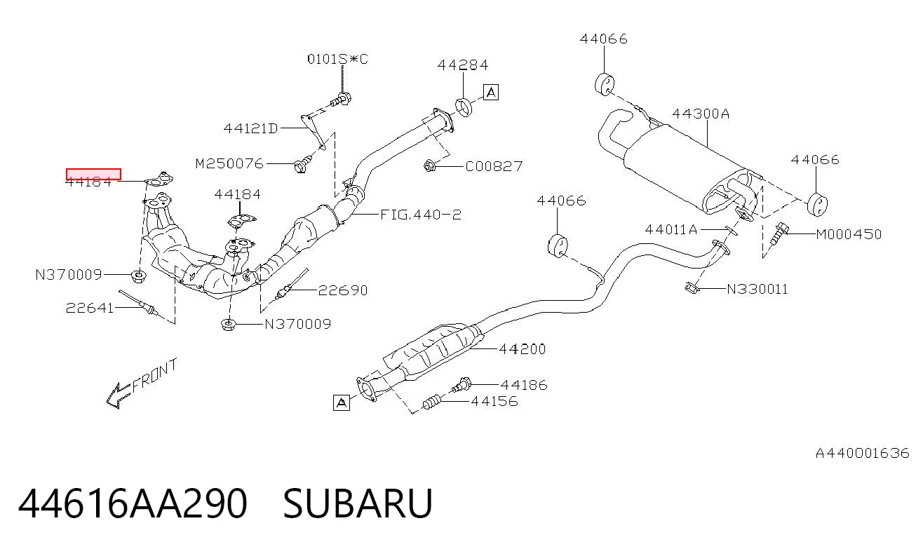 44616AA290 Subaru Uszczelka kolektora wydechowego