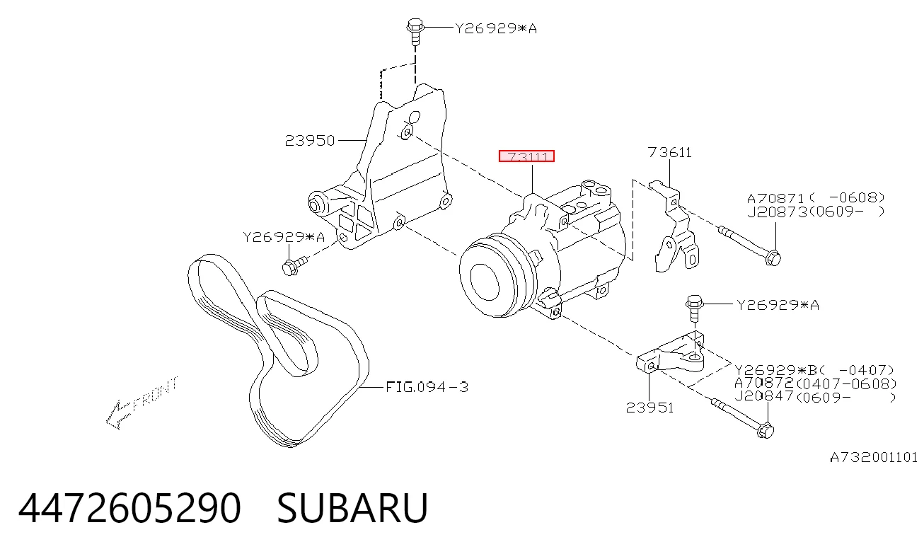  Sprężarka klimatyzacji Subaru Legacy 4