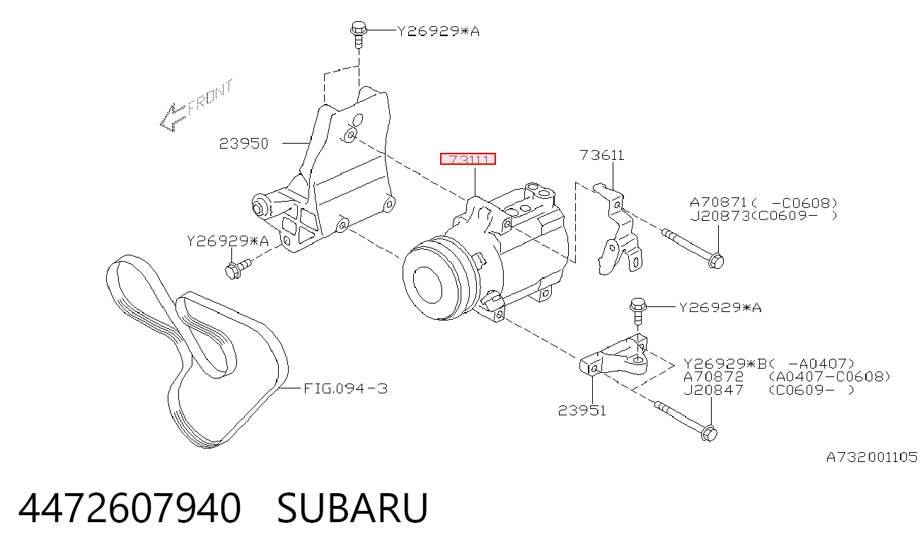 4472607940 Subaru Sprężarka klimatyzacji